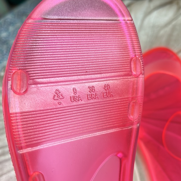 Neon Pink Jelly Slides size 9 - Picture 3 of 6